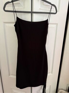 Windsor Black Mini Slip Dress with Spaghetti Straps